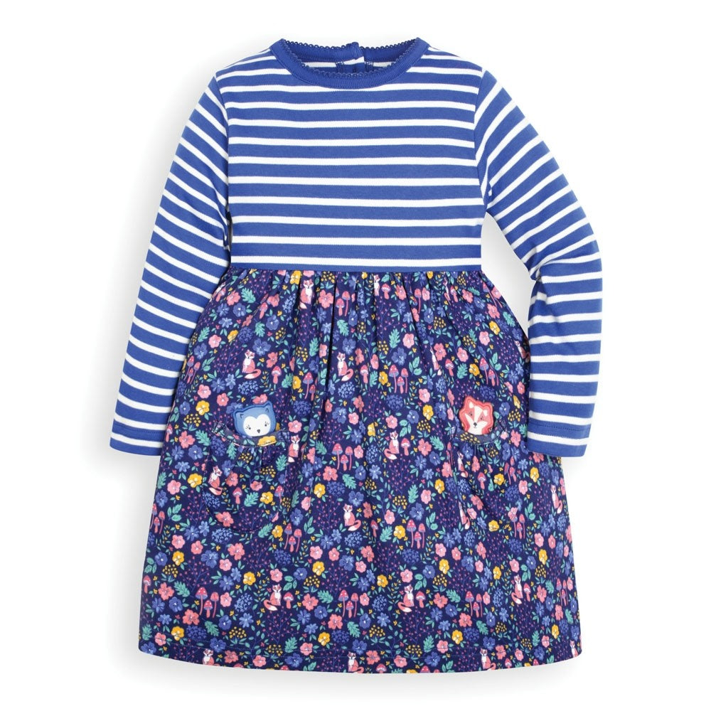 Jojo Maman Bebe, Girl - Dresses,  Jojo Maman Bebe Girls' Navy Pocket Friends Dress