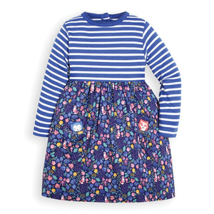 Jojo Maman Bebe, Baby Girl Apparel - Dresses,  Jojo Maman Bebe Baby Girls' Navy Pocket Friends Dress