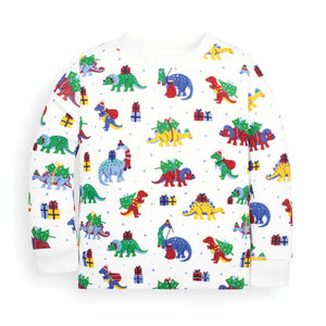 Jojo Maman Bebe, Boy - Pajamas,  Jojo Maman Bebe Kids' Christmas Dinosaur Snug Fit Rib Pajamas