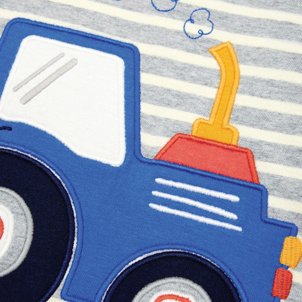 Jojo Maman Bebe, Boy - Tees,  Jojo Maman Bebe Kids' Marl Gray Tractor Appliqué Top