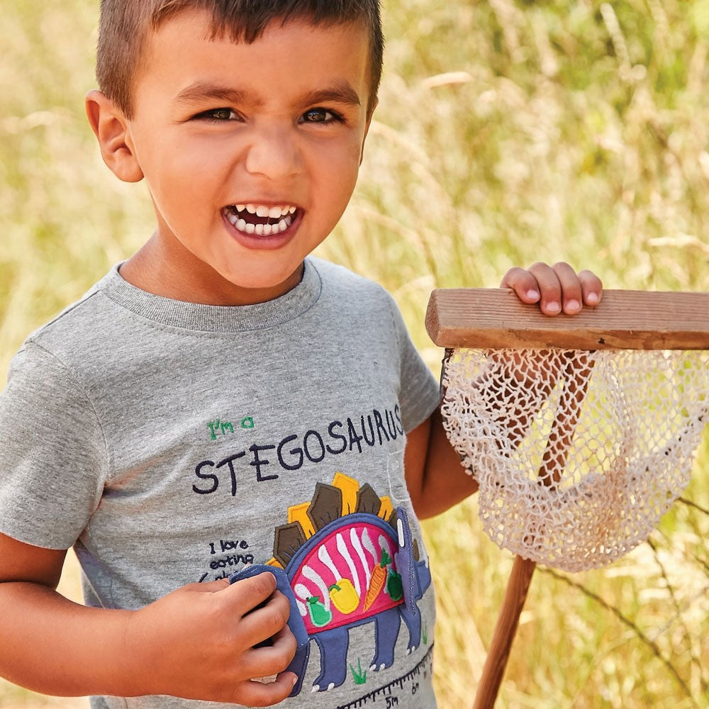 Jojo Maman Bebe, Baby Boy Apparel - Tees,  Jojo Maman Bebe Stegosaurus Belly Baby Appliqué Tee