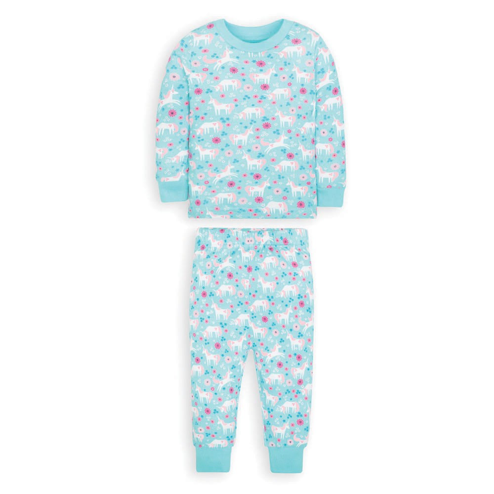 Jojo Maman Bebe, Girl - Pajamas,  Jojo Maman Bebe Kids' Unicorn Snug Fit Rib Pajamas