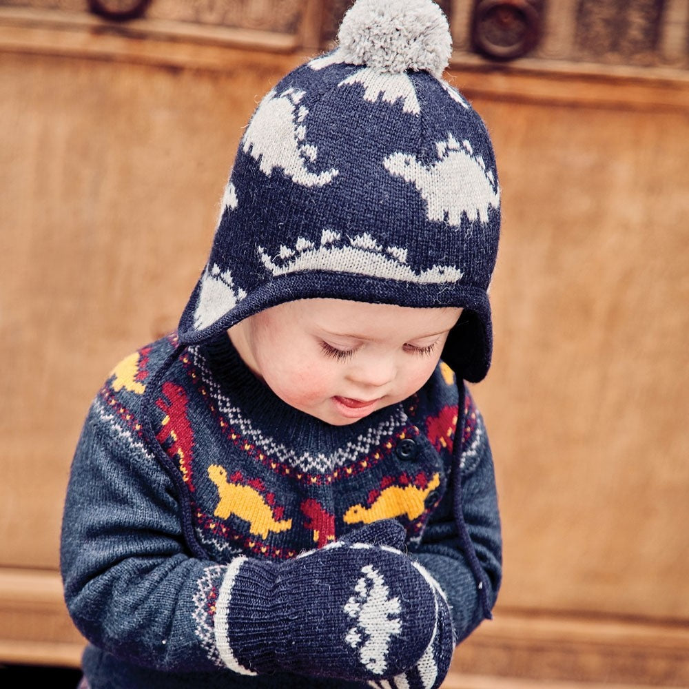 Jojo Maman Bebe, Accessories - Hats,  Jojo Maman Bebe Navy Dinosaur Fair Isle Hat
