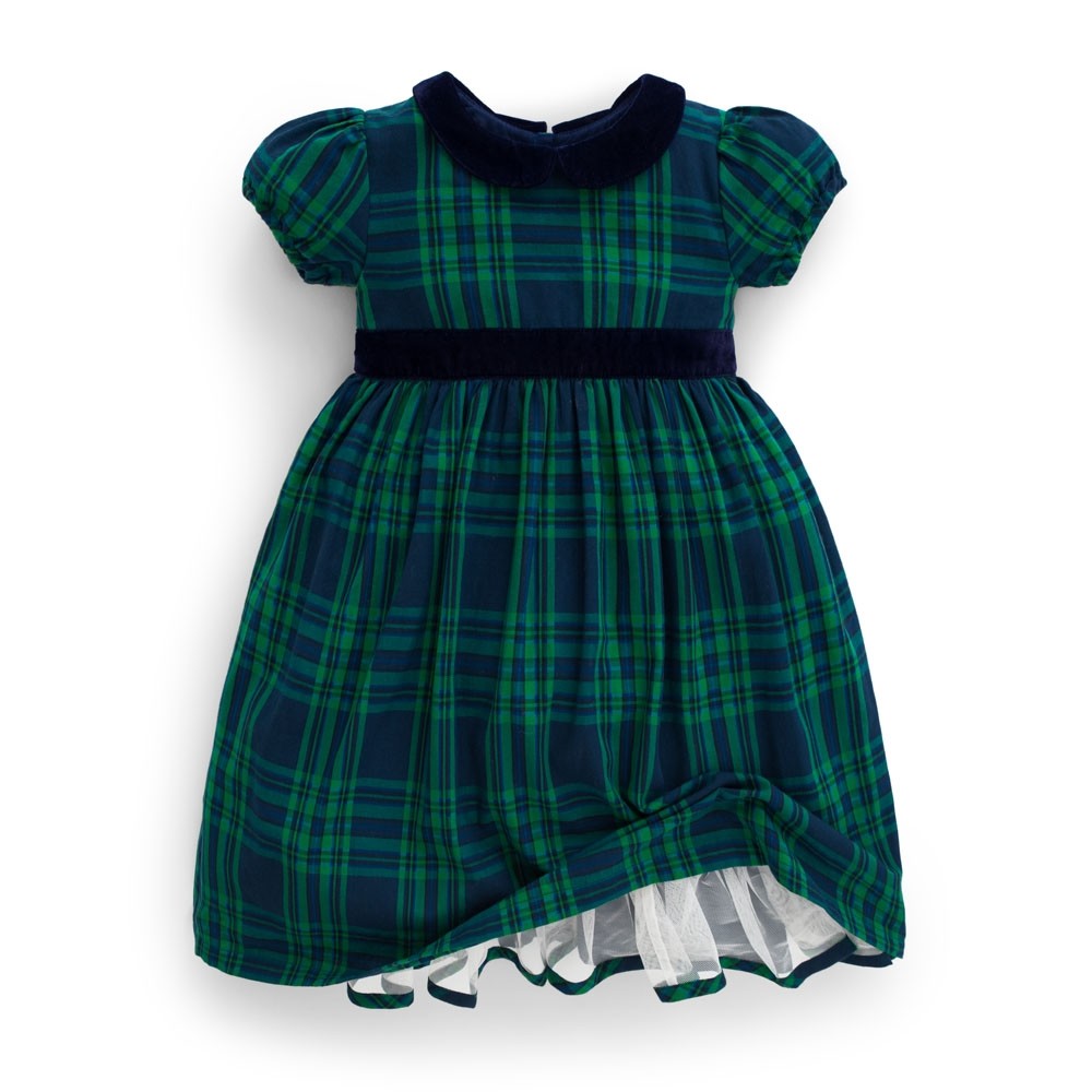 Jojo Maman Bebe, Girl - Dresses,  Jojo Maman Bebe Navy & Green Plaid Party Dress