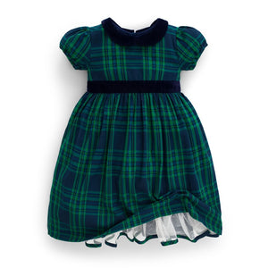 Jojo Maman Bebe, Girl - Dresses,  Jojo Maman Bebe Navy & Green Plaid Party Dress