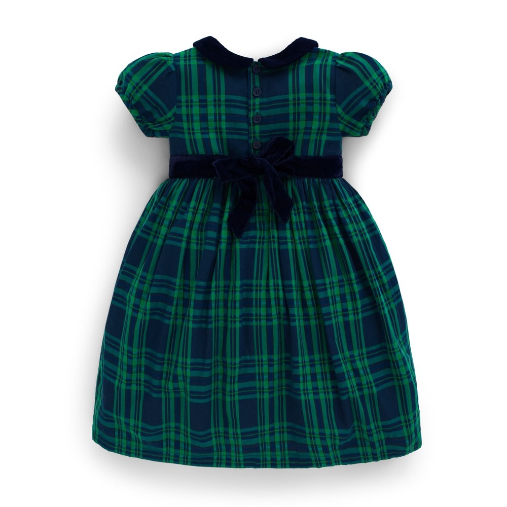 Jojo Maman Bebe, Girl - Dresses,  Jojo Maman Bebe Navy & Green Plaid Party Dress