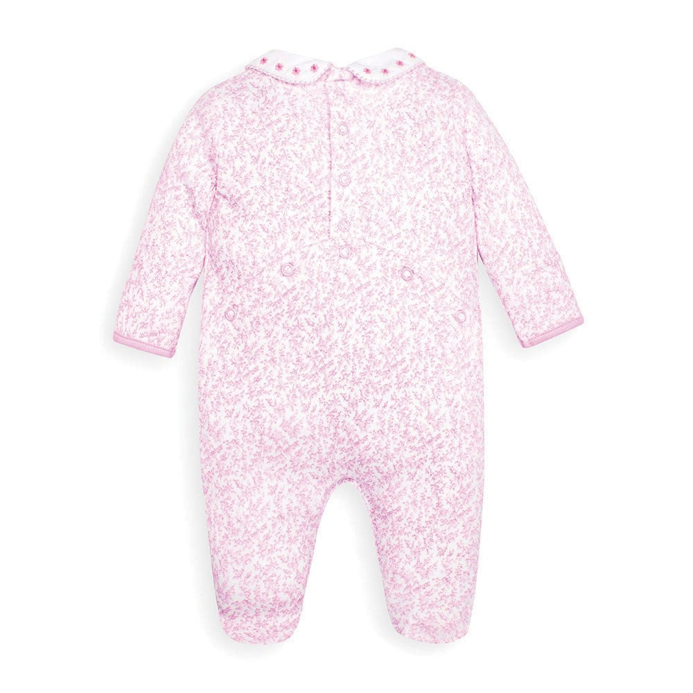 Jojo Maman Bebe, Baby Girl Apparel - One-Pieces,  Jojo Maman Bebe Pink Pretty Smocked Baby Footie