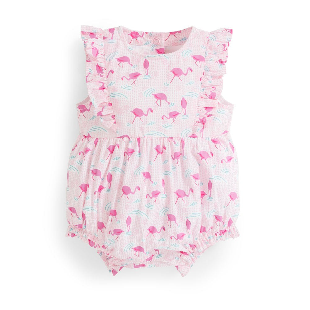 Jojo Maman Bebe, Baby Girl Apparel - Rompers,  Jojo Maman Bebe Pretty Flamingo Bubble Baby Romper