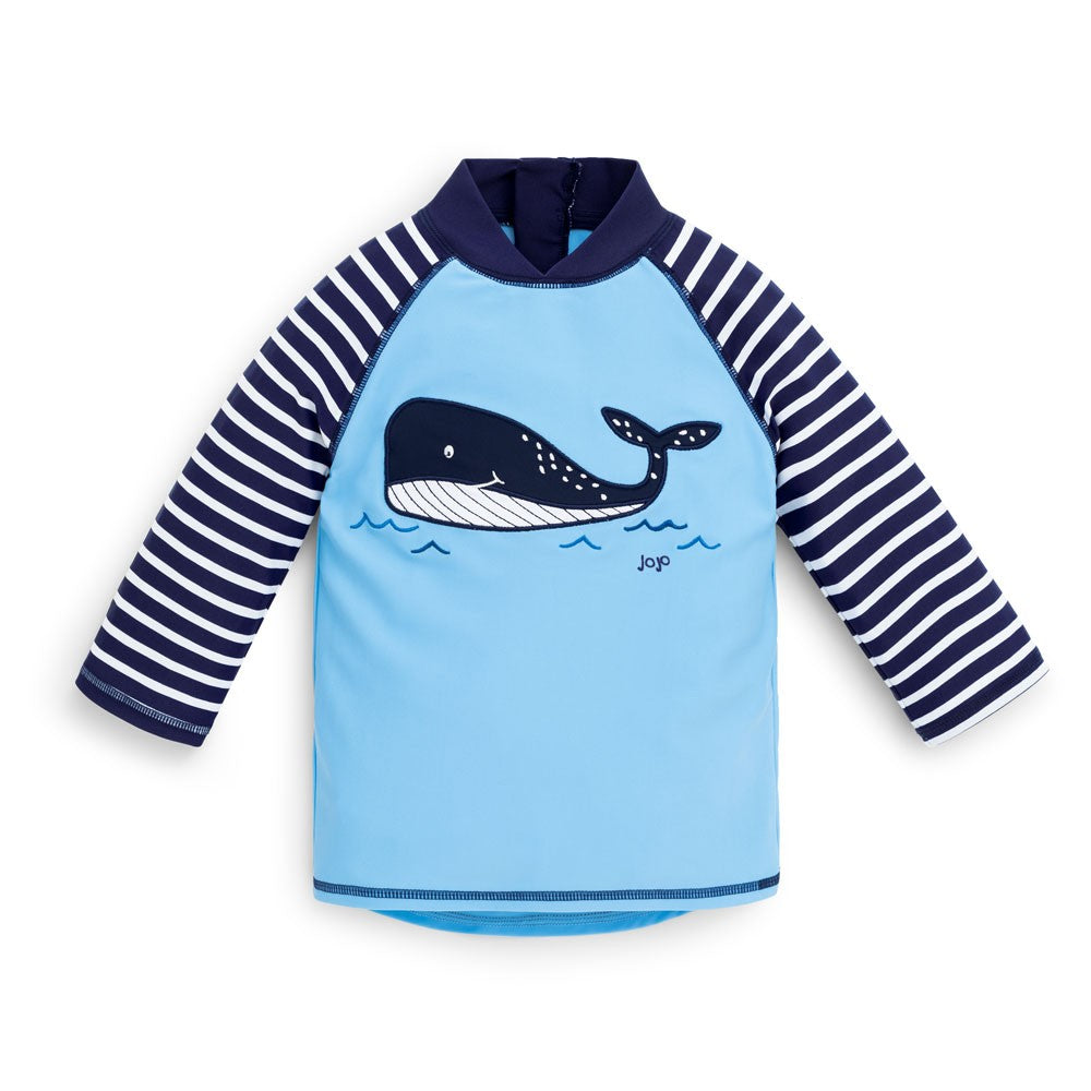 Jojo Maman Bebe, Baby Boy Apparel - Swimwear,  Jojo Maman Bebe Baby Whale Sun Protection Rash Guard