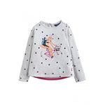 Joules, Girl - Shirts & Tops,  Joules Ava Applique - Grey Marl Spot Bike