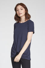 Another Love, Women - Tees,  Julia Stripped Navy Knot Tee