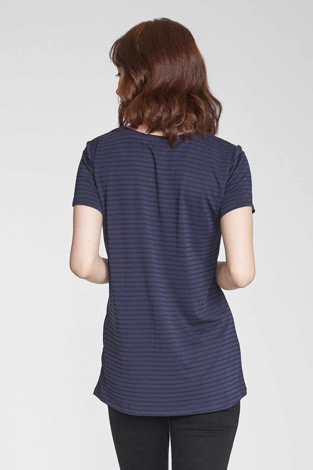 Another Love, Women - Tees,  Julia Stripped Navy Knot Tee