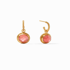 Julie Vos, Accessories - Jewelry,  Julie Vos - Calypso Hoop & Charm Earring Iridescent Rouge