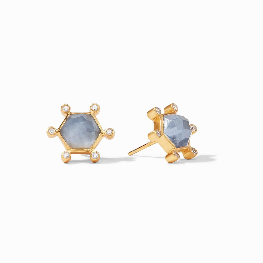 Julie Vos, Accessories - Jewelry,  Julie Vos - Cosmo Stud Iridescent Chalcedony Blue