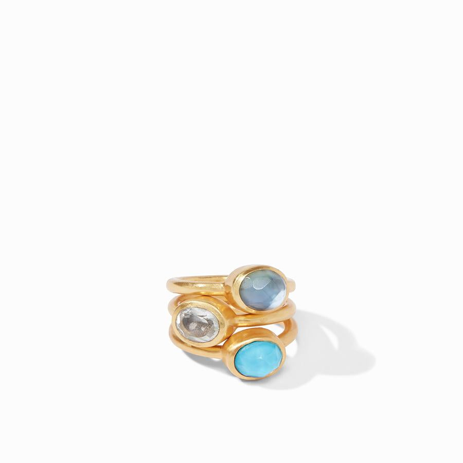 Julie Vos, Accessories - Jewelry,  Julie Vos - Jewel Stack Ring Iridescent Bahamian Blue