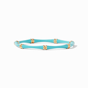 Julie Vos Bamboo Bahamian Blue Enamel Bangle - Eden Lifestyle