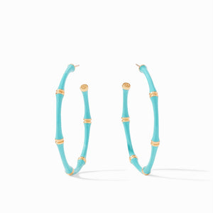 Julie Vos Bamboo Bahamian Blue Enamel Hoop Large - Eden Lifestyle