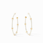 Julie Vos Bamboo Ivory Enamel Hoop Large - Eden Lifestyle
