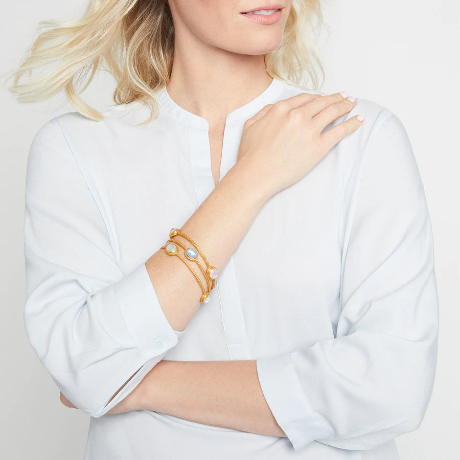 Julie Vos Calypso Bangle Iridescent Chalcedony Blue - Eden Lifestyle