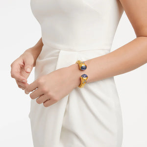 Julie Vos Cassis Cuff Iridescent Clear Crystal with Pearl Accents - Eden Lifestyle