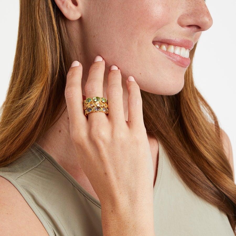 Julie Vos Mykonos Clear Crystal Ring - Eden Lifestyle