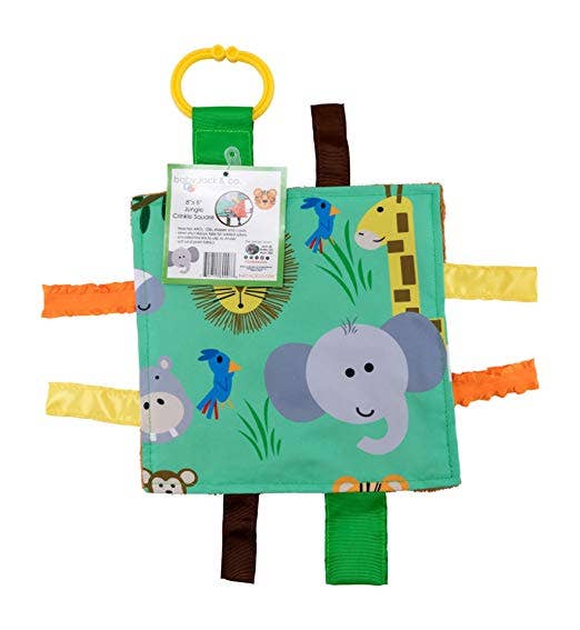 Jungle Zoo Crinkle Tag Square 8x8 Baby Teach @ Home Toy - Eden Lifestyle