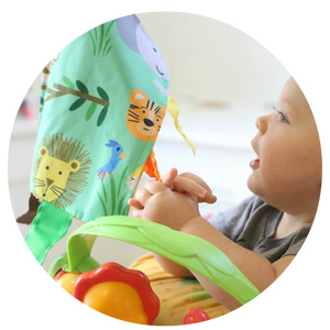 Jungle Zoo Crinkle Tag Square 8x8 Baby Teach @ Home Toy - Eden Lifestyle