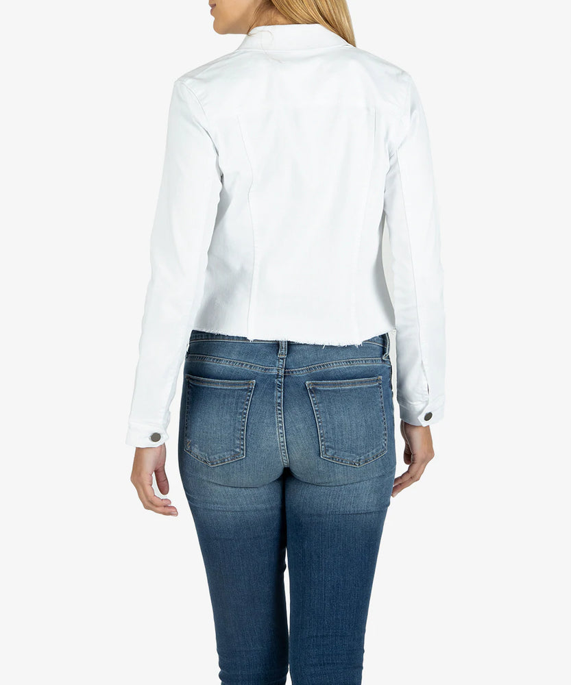 KARA WHITE DENIM JACKET ( Optic White) - Eden Lifestyle