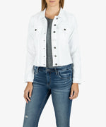 KARA WHITE DENIM JACKET ( Optic White) - Eden Lifestyle