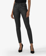 Mia Coated High Rise Fab Ab Slim Fit Skinny (Black) - Eden Lifestyle