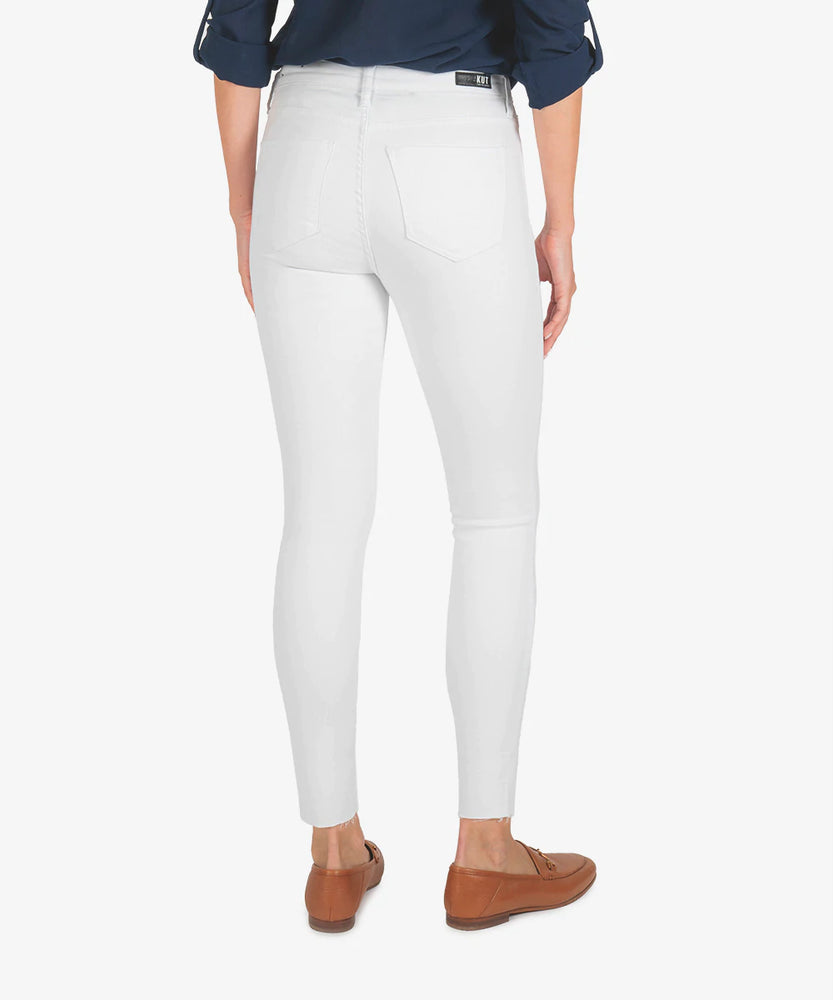 CONNIE HIGH RISE SLIM FIT ANKLE SKINNY (OPTIC WHITE) - Eden Lifestyle