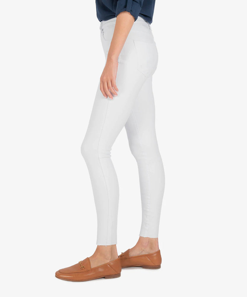 CONNIE HIGH RISE SLIM FIT ANKLE SKINNY (OPTIC WHITE) - Eden Lifestyle