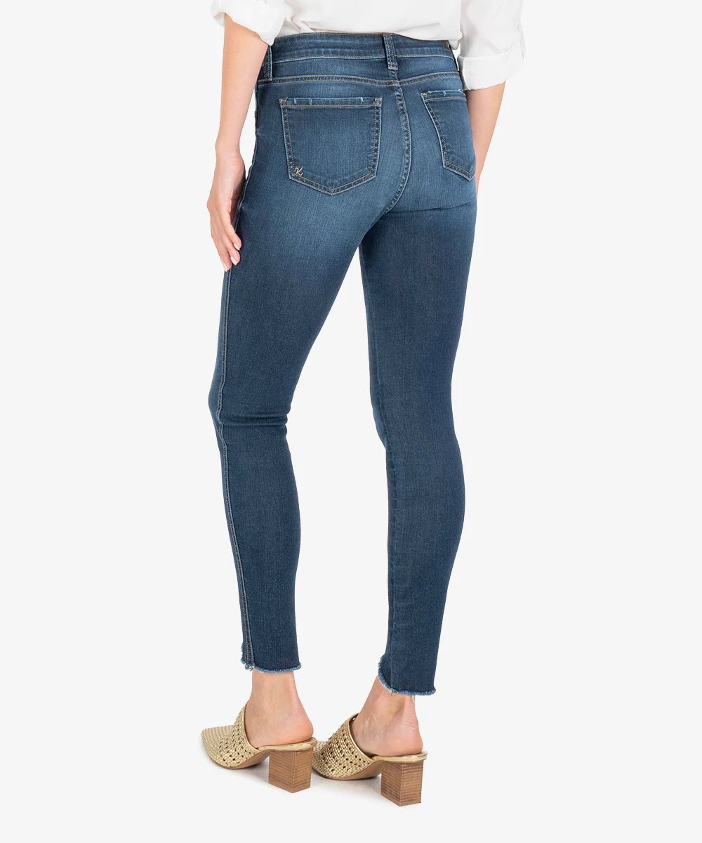 CONNIE HIGH RISE FAB AB SLIM FIT ANKLE SKINNY (HELLO WASH) - Eden Lifestyle