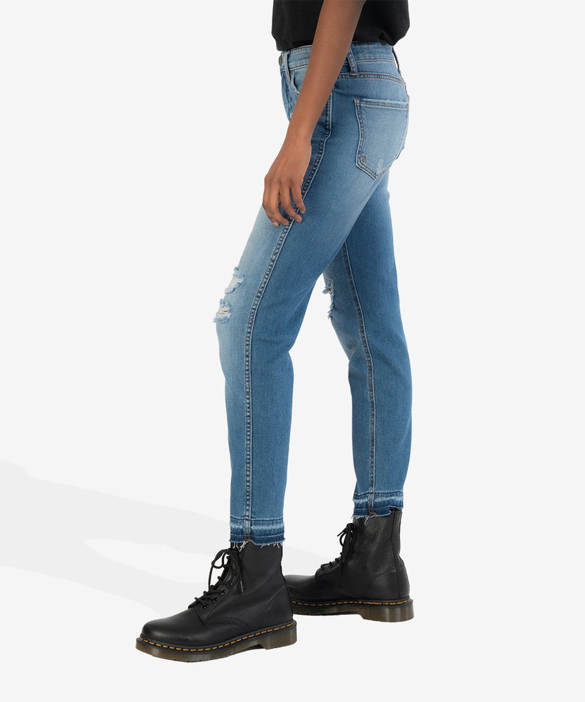 NAOMI HIGH RISE FAB AB ANKLE STRAIGHT LEG (CORYDALIS WASH) DENIM - Eden Lifestyle