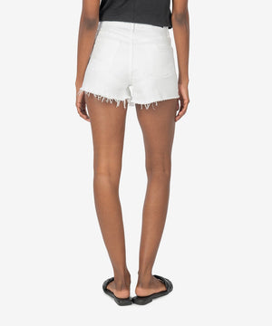 KUT from the Kloth Jane High Rise Short with Fray (Optic White) - Eden Lifestyle