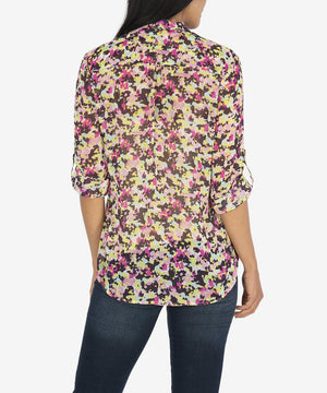 KUT from the Kloth, Women - Shirts & Tops,  KUT from the Kloth Jasmine Printed Top (Ivory/Berry)