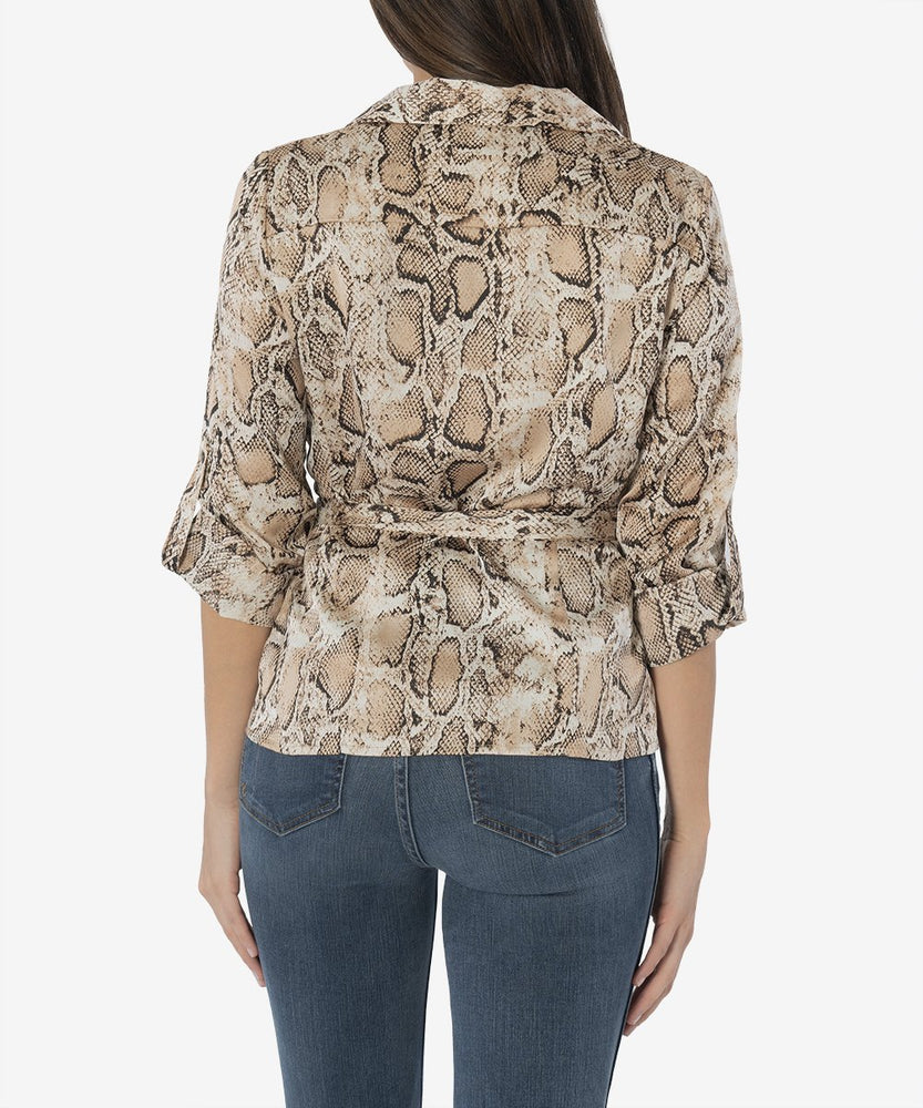 KUT from the Kloth, Women - Shirts & Tops,  KUT from the Kloth Josephine Wrap Top (Snake Print)