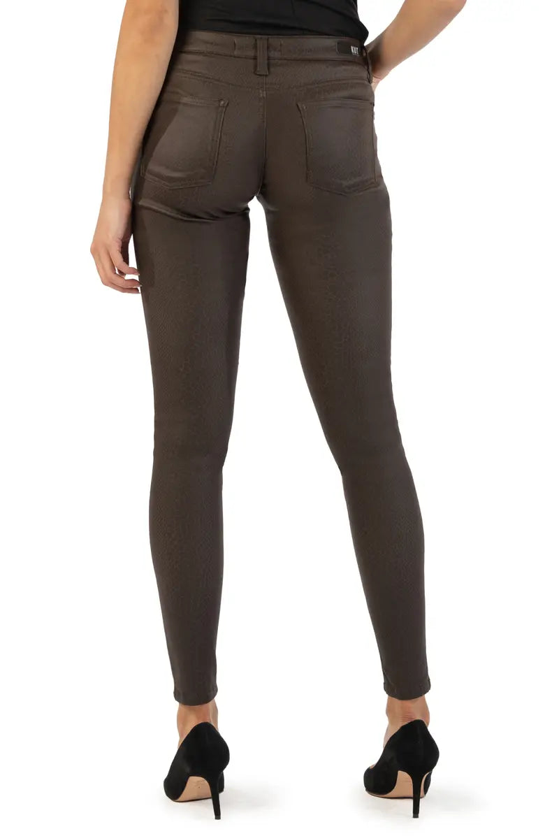 KUT from the Kloth Mia High Rise FAB AB Slim Fit Skinny (Chocolate) - Eden Lifestyle