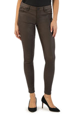 KUT from the Kloth Mia High Rise FAB AB Slim Fit Skinny (Chocolate) - Eden Lifestyle