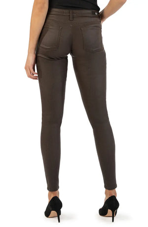 KUT from the Kloth Mia High Rise FAB AB Slim Fit Skinny (Chocolate) - Eden Lifestyle