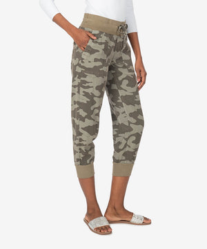 KUT from the Kloth Mirabella Drawcord Jogger (Olive Camo) - Eden Lifestyle