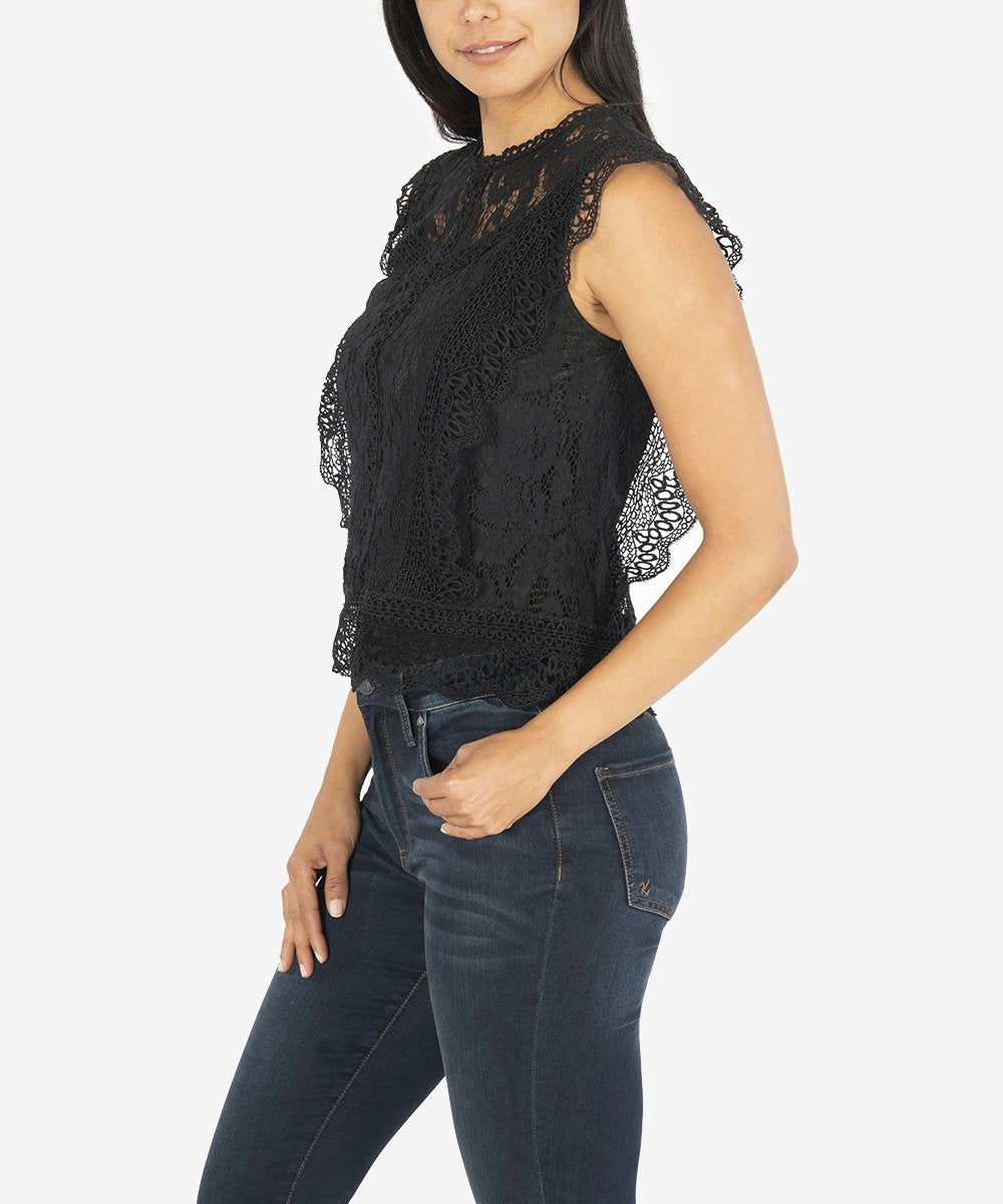 KUT from the Kloth, Women - Shirts & Tops,  KUT from the Kloth Stella Lace Top (Black)