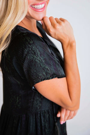 Karlie Snake Tiered Midi Dress - Eden Lifestyle