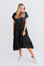 Karlie Snake Tiered Midi Dress - Eden Lifestyle