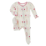 Kickee Pants - Print Muffin Ruffle Footie with Zipper in Natural Ice Cream Shop - Eden Lifestyle