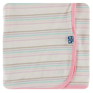 Kickee Pants - Print Swaddling Blanket in Cupcake Stripe - Eden Lifestyle