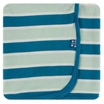 Kickee Pants - Print Swaddling Blanket in Seaside Cafe Stripe - Eden Lifestyle