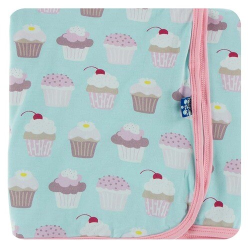 Kickee Pants - Print Swaddling Blanket in Summer Sky Cupcakes - Eden Lifestyle