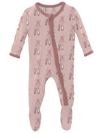 Kickee Pants Muffin Ruffle Footie with Zipper in Fresh Air Ballet - Eden Lifestyle