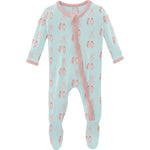 Kickee Pants Print Classic Ruffle Footie with Zipper in Fresh Air Ballet - Eden Lifestyle